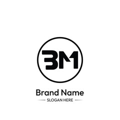 BM Letter Logo Design. white Background.