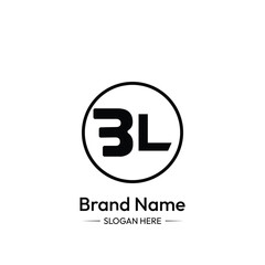 Fototapeta premium BL Letter Logo Design. white Background.