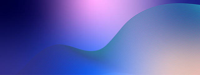 Wavy glowing gradient technology particles lines mesh background. Futuristic technology concept. Vector illustration