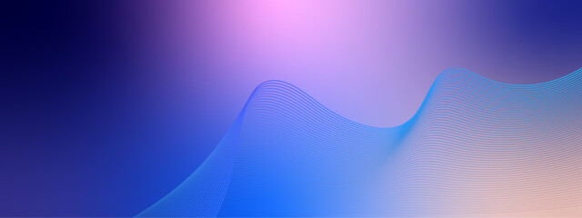 Wavy glowing gradient technology particles lines mesh background. Futuristic technology concept. Vector illustration