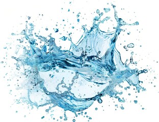Water splash, isolated on white background, high resolution photography, realistic.
