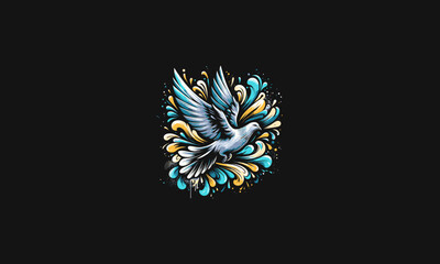 Obraz premium flying pigeon vector illustration artwork design