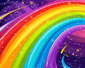 whimsical abstract childish rainbow background
