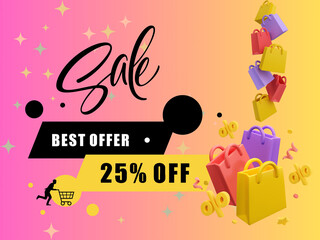 Sale 25 percent discount text