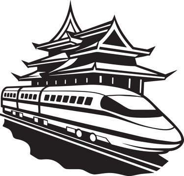 recommend clip art: japanes bullet train icon clipart silhouette isolated on white background