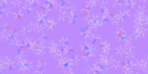 Light blue, red vector abstract layout with leaves.