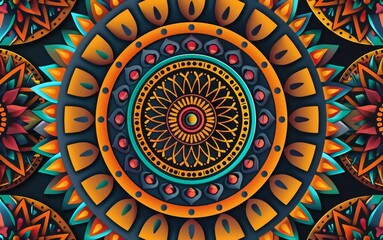 Very beautiful round and geometric pattern design vector art