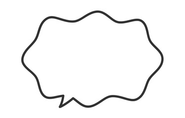 シンプルなもやもや横長ふきだし【ベクターイラスト素材】