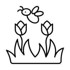 Garden Icon With Thin Line Style
