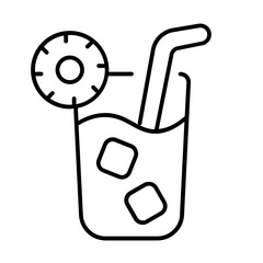 Lemonade Icon With Thin Line Style