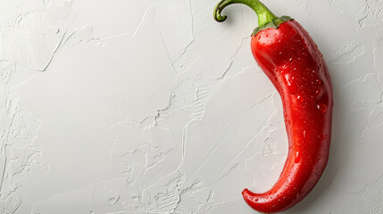 red hot chili peppers,
Pure white background one chili pepper and none 