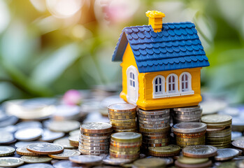 Save to Library Download Preview Preview Crop Find Similar FILE #: 607898748 Mini house on stack of coins. Concept of property investment, income , tax, and passive income