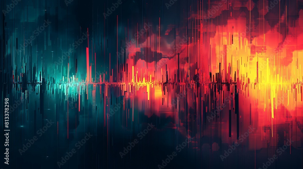 Poster digital glitch art: abstract noise effect with glitch noise distortion texture background