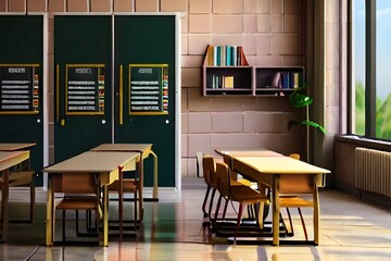 View of school study room with minimal background  Generative AI