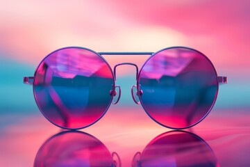 pink sunglasses isolated on white background