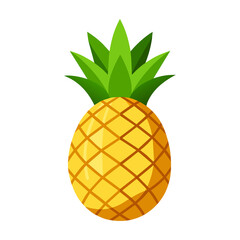 Fresh Pineapple with leaf icon tropical fruit isolated vector illustrations  on white background generated by Ai