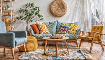 Vibrant comfort of Interior design meets colorful furniture