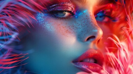 Transform an image into a fashion magazine cover, with striking colors and glamorous enhancements