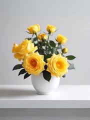 bouquet of yellow roses, juliet rose