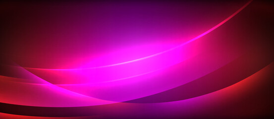 Vibrant tints and shades of purple, violet, pink, and magenta create an electric blue wave pattern on a dark background, a striking art graphic