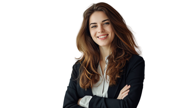 Saleswoman in luxury showroom. transparent, isolated on white. PNG.