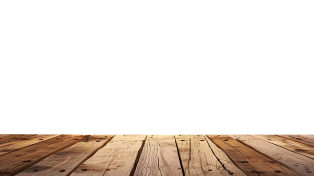 Wooden table in cafe transparent, isolated on white. PNG.