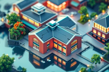 Educational institution logo top view academic theme water color Complementary Color Scheme