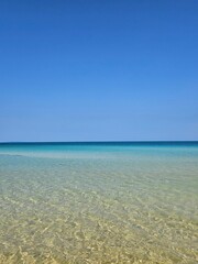  View of clear blue water at beach 