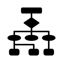 Vector solid black icon for Flowchart