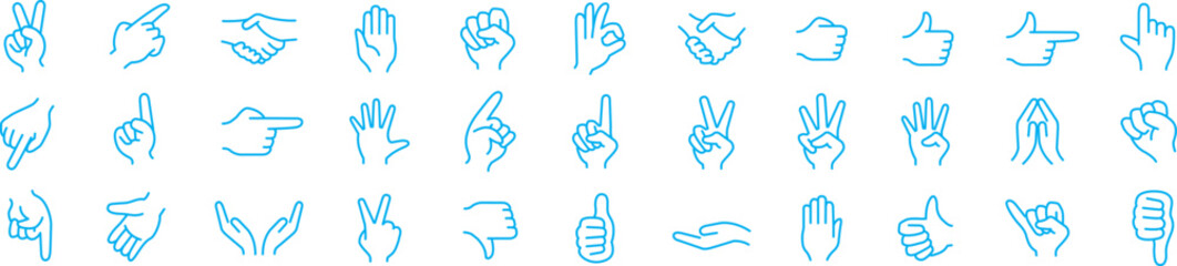  hand sign set collection Vector
