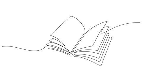 opened book continuous line drawing minimalism decorative art