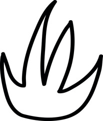 Hand-drawn sketch elements of grass bush outline