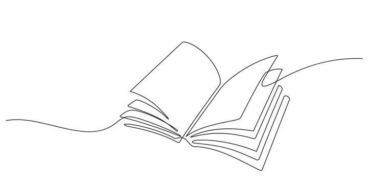 recommend clip art: opened book continuous line drawing minimalism decorative art