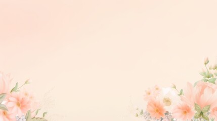 Naklejka premium A soft pastel peach background with floral elements at the bottom, suitable for wedding invitations