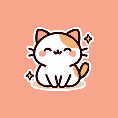 Draw vector illustration character design stickers funny cats Doodle cartoon style