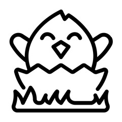 Chick Icon With Line Style