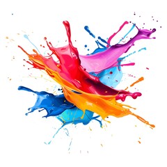 Colorful paint splash on white background