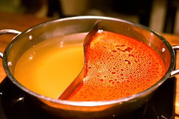 Shabu hot pot with medicinal herbs spicy soup