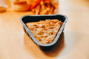 Multiple type of Fast food on table.