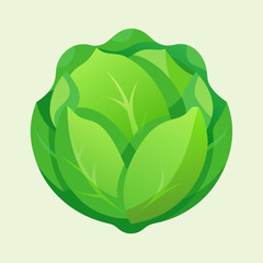 Cabbage vector art silhouette illustration 