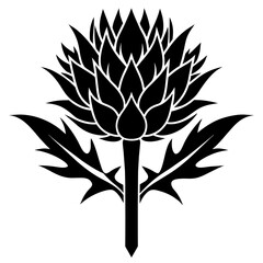 silhouette of a cardoon vector art illustration