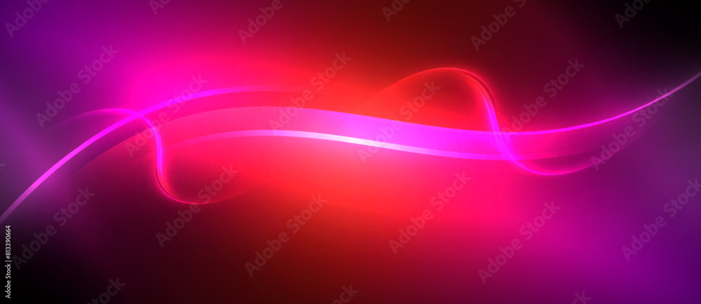 Poster illuminate your space with a red and purple background featuring a glowing wave in the center. the v