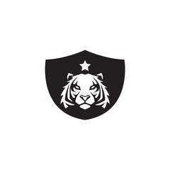 Obraz premium tiger shield logo design icon.