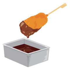 ソースが付いた串カツ