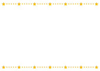 星　フレーム　シンプルドットライン上下　黄色