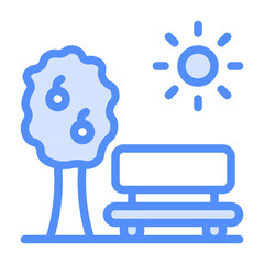 Park Icon With Lineal Color Style