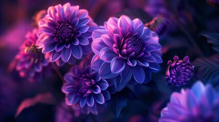 Illuminate the midnight path with Dahlia blooms, glowing softly under moonlight, captured in aerial splendor.