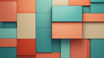 Pattern tiles flat design top view architectural elements theme 3D render Analogous Color Scheme - obrazy, fototapety, plakaty