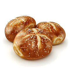Clipart illustration of pretzel buns on a white background. Suitable for crafting and digital design projects.[A-0002]