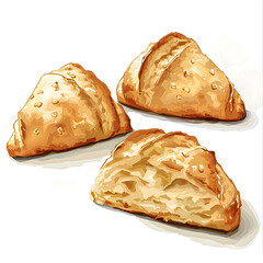 Clipart illustration of scones on a white background. Suitable for crafting and digital design projects.[A-0004]